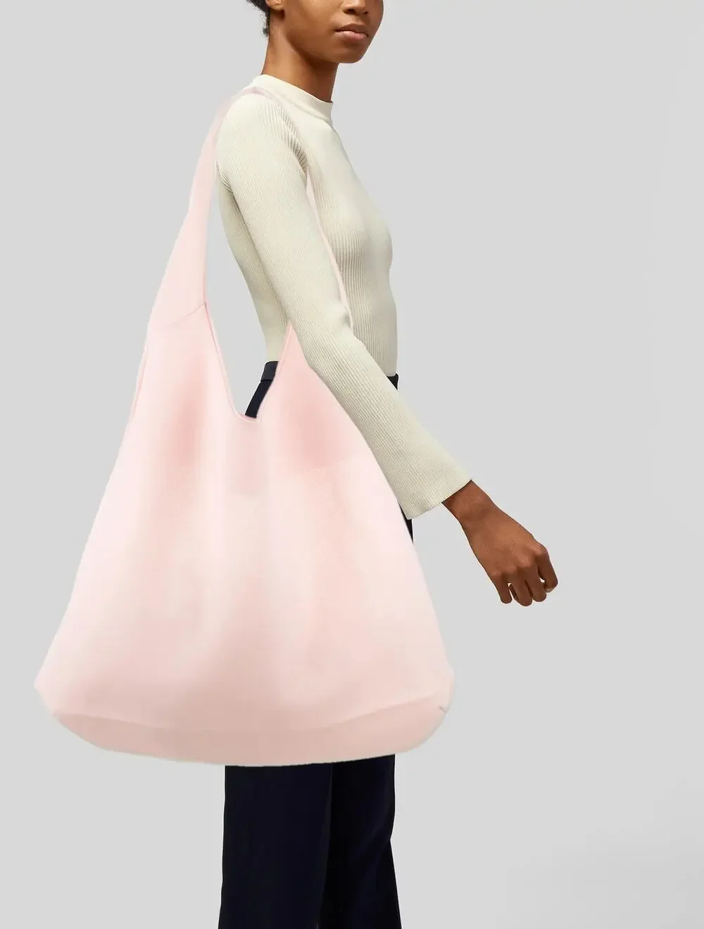 Simone Rocha Pink Neoprene Large Shoulder Tote Hobo Bag Minimalist O3-3